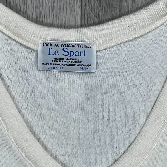 Vintage 1988 76th Grey Cup Ottawa Le Sport Acrylic Cream Medium V-Neck Sweater - Picture 3 of 8